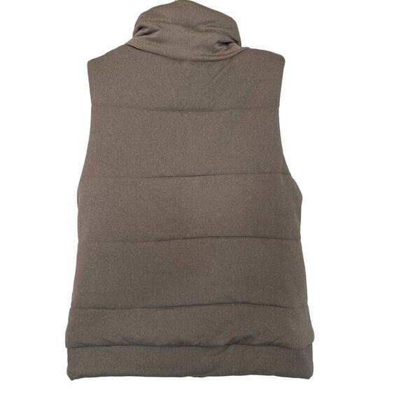 Savvi MEG Asymmetrical Zip Front High Collar Quilted Vest in Taupe Size Large - Picture 5 of 9
